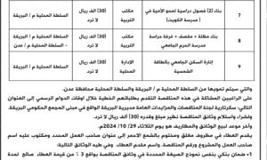 محلي البريقة يعلن إنزال ( 4 ) مناقصات